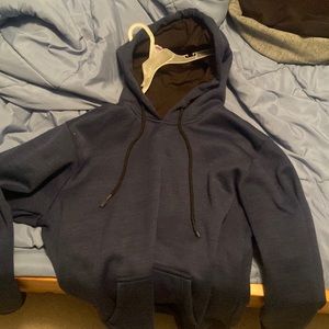 Blue drawstring lightweight hoodie